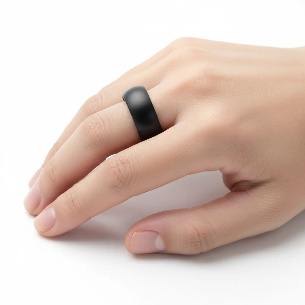 Męski Pierścień Obrączka Ze Stali Nierdzewnej | Matowa Czerń