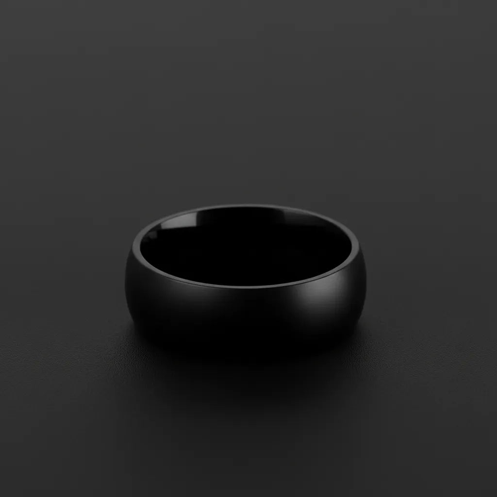 Męski Pierścień Obrączka Ze Stali Nierdzewnej | Matowa Czerń