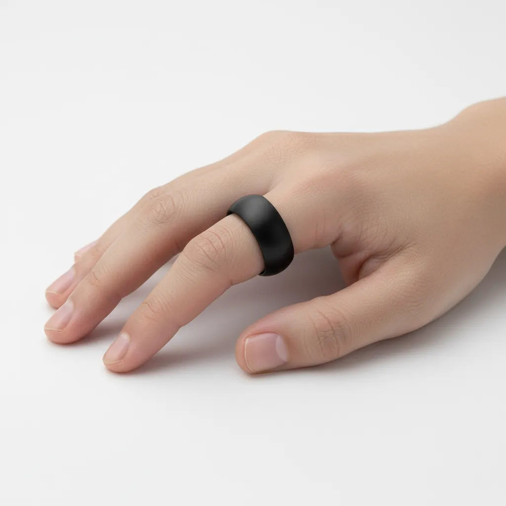 Męski Pierścień Obrączka Ze Stali Nierdzewnej | Matowa Czerń