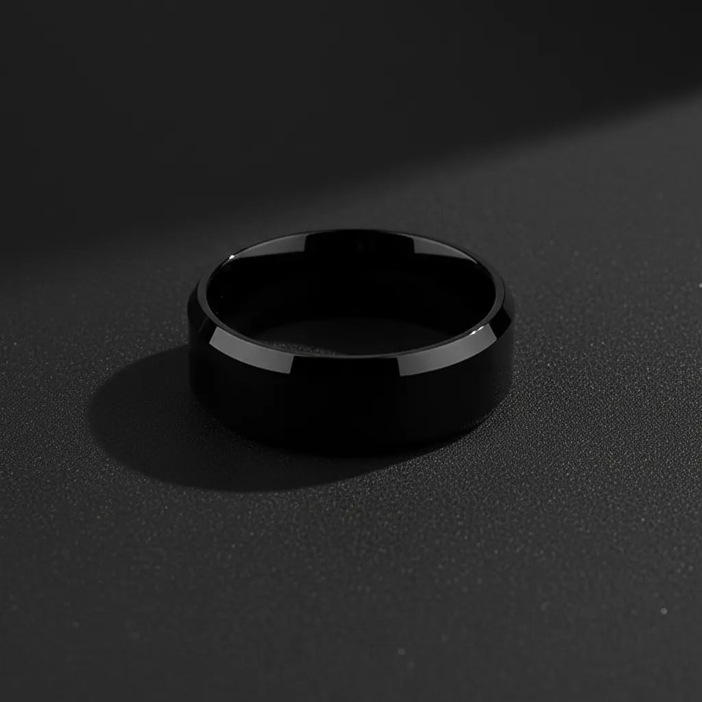 Klasyczny Czarny Pierścień Męski | Stal Nierdzewna