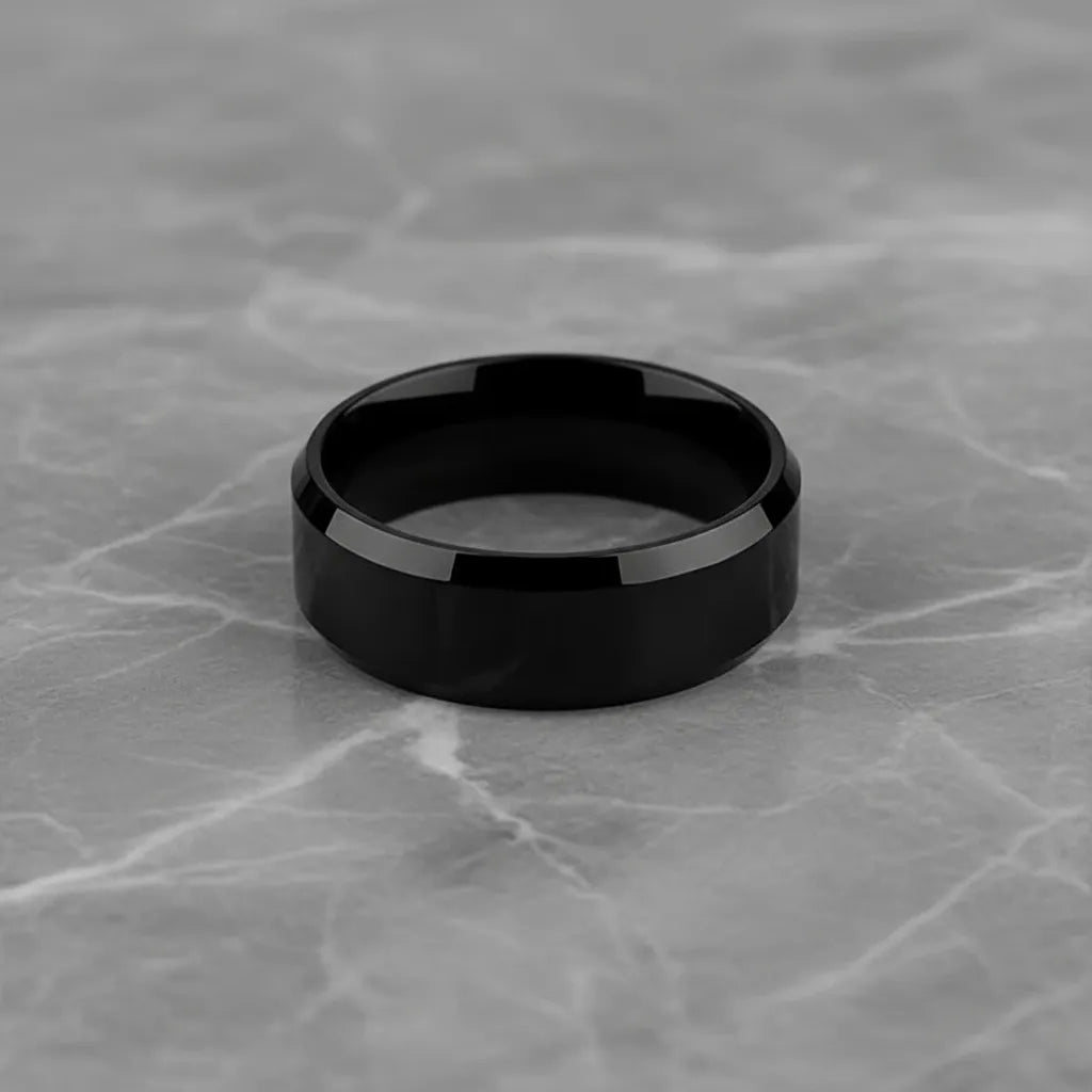 Klasyczny Czarny Pierścień Męski | Stal Nierdzewna