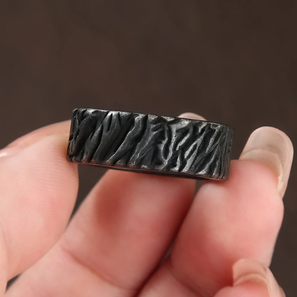 Pierścień Wikingów Valknut | Czarny Vintage ze Stali Chirurgicznej