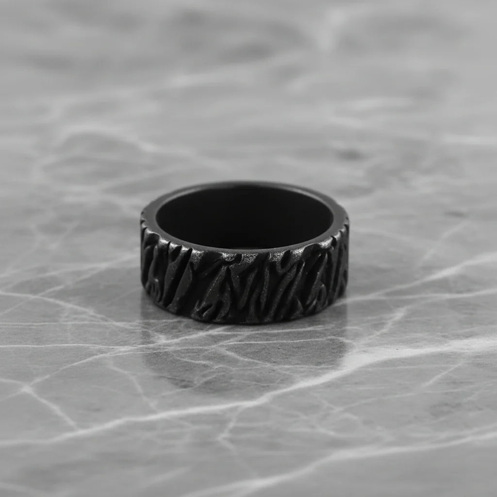 Pierścień Wikingów Valknut | Czarny Vintage ze Stali Chirurgicznej