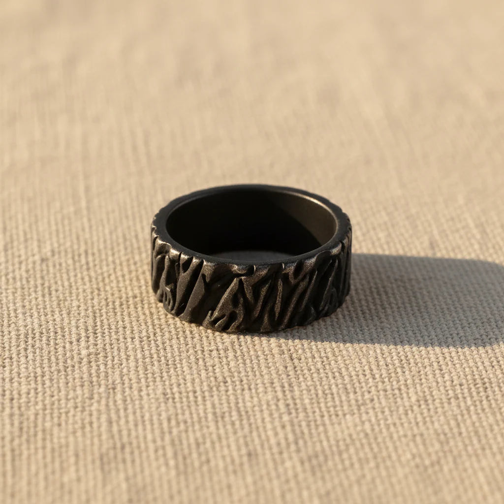 Pierścień Wikingów Valknut | Czarny Vintage ze Stali Chirurgicznej