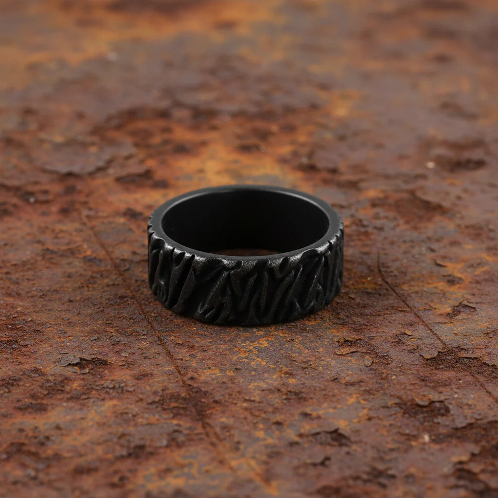 Pierścień Wikingów Valknut | Czarny Vintage ze Stali Chirurgicznej