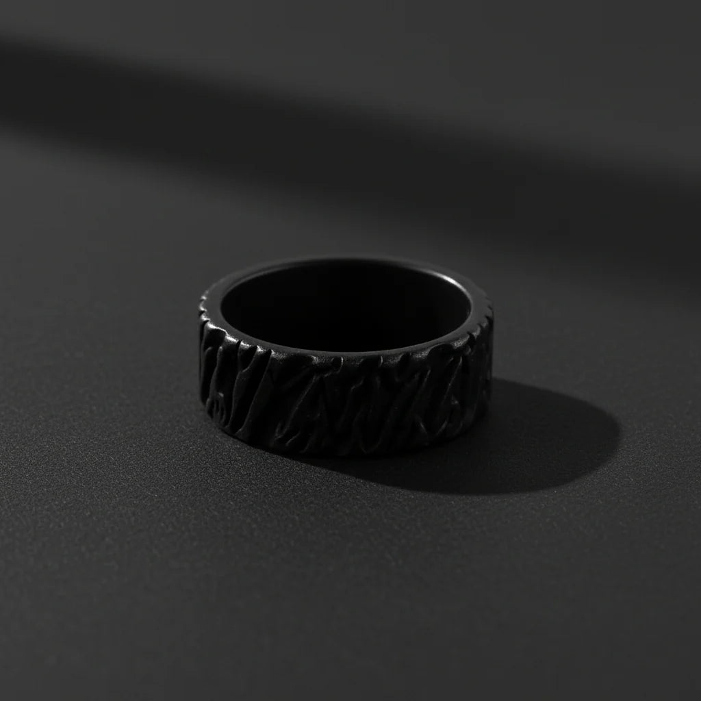 Pierścień Wikingów Valknut | Czarny Vintage ze Stali Chirurgicznej